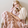 DOUBLE RUCHED FAUX FUR THROW BLANKETS