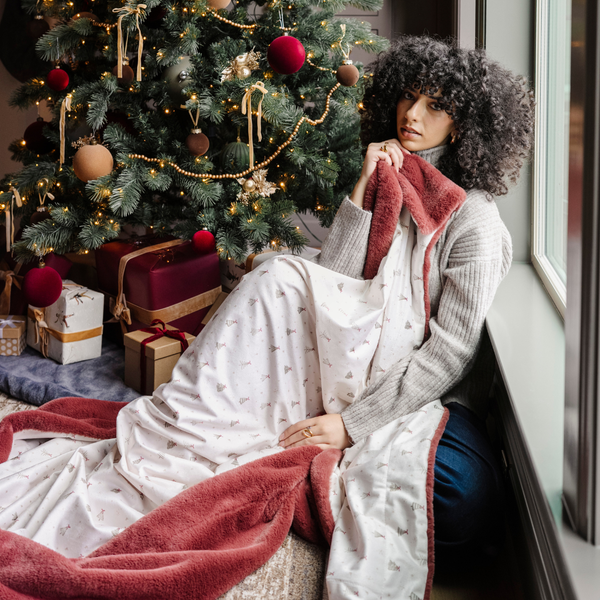 HOLIDAY MINKY/FAUX FUR XL BLANKETS