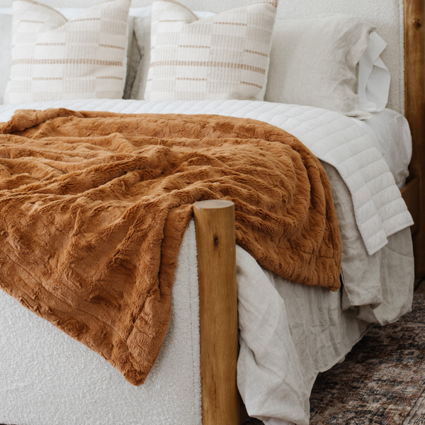 PATTERNED FAUX FUR THROW BLANKETS