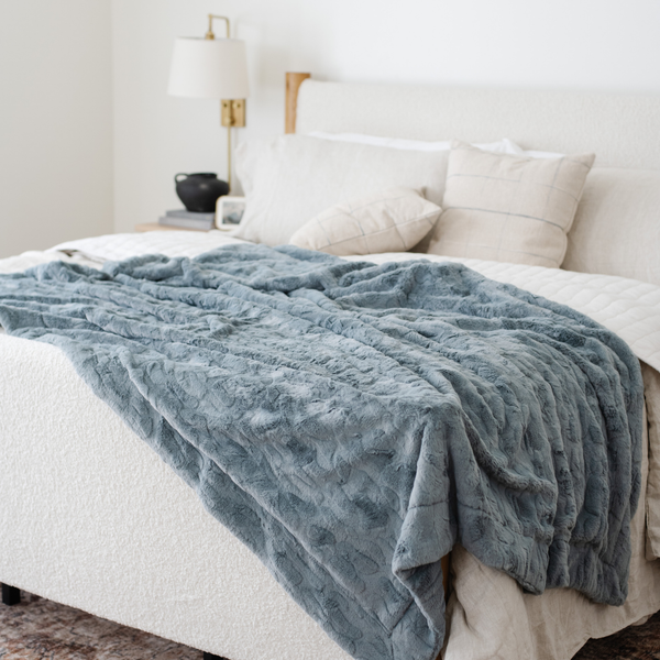 PATTERNED FAUX FUR THROW BLANKETS