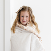 Ultra-soft receiving blanket with a breathable weave, perfect for gentle swaddling and cuddles.