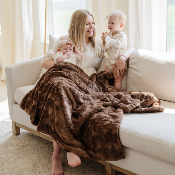 PATTERNED FAUX FUR THROW BLANKETS