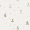 Pattern of Christmas trees and stars on a light background