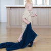 Little blue running around with Nautical Blue, super stretchy BAMBONI® RECEIVING BLANKETS - Saranoni