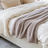 Details of super soft, stretchy, and cozy Taupe BAMBONI® TWIN BLANKETS - Saranoni