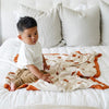 Beautifully patterned bamboo rayon muslin quilt, offering a lightweight, airy feel with a touch of elegance.