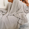 Detailed shot of super soft and stretchy Taupe BAMBONI XL BLANKETS - Saranoni