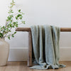 Beautiful blanket draped over wooden bench - SAGE BAMBONI® XL BLANKETS - Saranoni