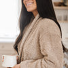 Details of super soft and stretchy, Taupe COZY BAMBONI ROBES - Saranoni