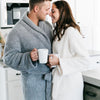 Husband and Wife dressed in Taupe, COZY BAMBONI ROBES - Saranoni