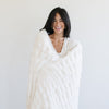 DOUBLE RUCHED FAUX FUR THROW BLANKETS - Luxurious Saranoni Ruched Minky throw blanket in a cozy bedroom setting