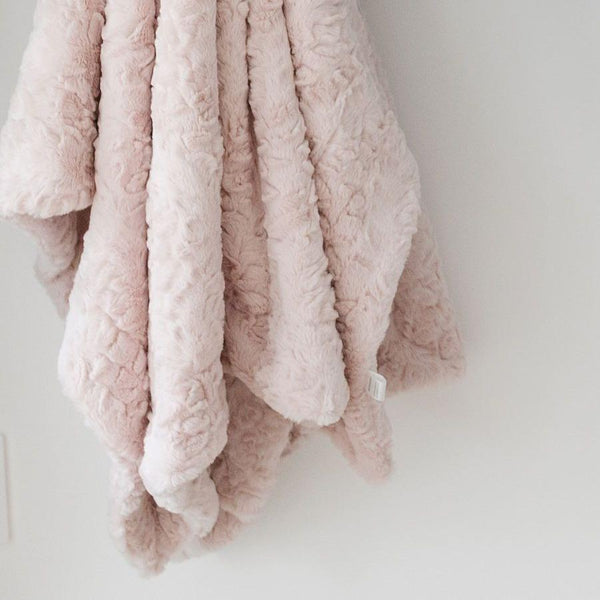 Blush pink hanging DREAM RECEIVING BLANKETS - Saranoni