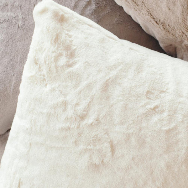 Close-up of luxury Saranoni pillow covers