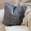 Detailed Close-Up of Saranoni Grand Pillow Cover Fabric - Highlights the unique, faux fur knit texture