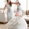 Kid-proof Saranoni Bean Bag with secure zipper and lock, keeping the cover in place.