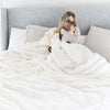 Durable and fluffy queen-sized Saranoni grand faux fur blanket.