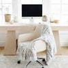 MARBLE FAUX FUR/MINKY THROW BLANKETS - Elegant Saranoni throw blanket adding style to a chair