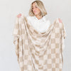 Beautiful tan and cream home decor and comfy MINKY STRETCH XL THROW BLANKETS - Saranoni