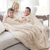 PATTERNED FAUX FUR THROW BLANKETS - Saranoni throw blanket offering both softness and warmth