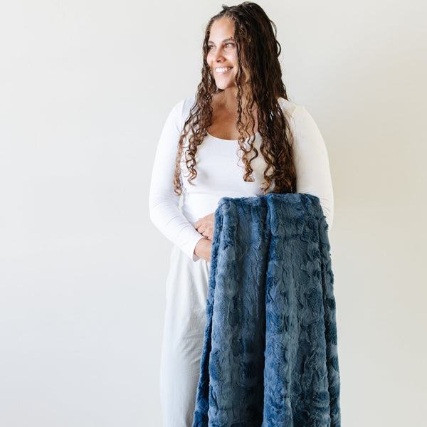 PATTERNED FAUX FUR THROW BLANKETS -Saranoni blanket providing both physical and emotional comfort