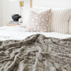 PATTERNED FAUX FUR XL THROW BLANKETS - High-quality Saranoni blanket folded on a bed, made from lush poly microfiber.