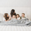 PATTERNED FAUX FUR XL THROW BLANKETS - Durable and soft Saranoni throw blanket in a cozy bedroom scene.