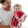 Raspberry Floral Satin Back Mini Blanket - Saranoni