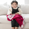 Raspberry Floral Satin Back Receiving Blanket - Saranoni