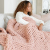 ROSY CHUNKY KNIT THROW BLANKET - Saranoni