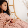 ROSY CHUNKY KNIT THROW BLANKET - Saranoni