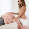 ROSY CHUNKY KNIT THROW BLANKET - Saranoni